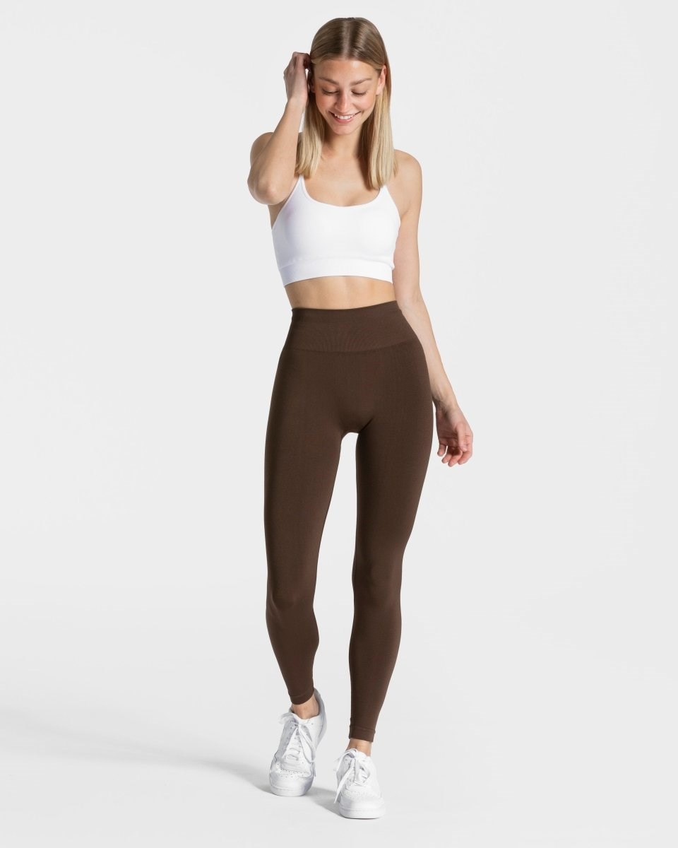 TEVEO Classy Leggings Ciemny Brązowe | 49573KQAC