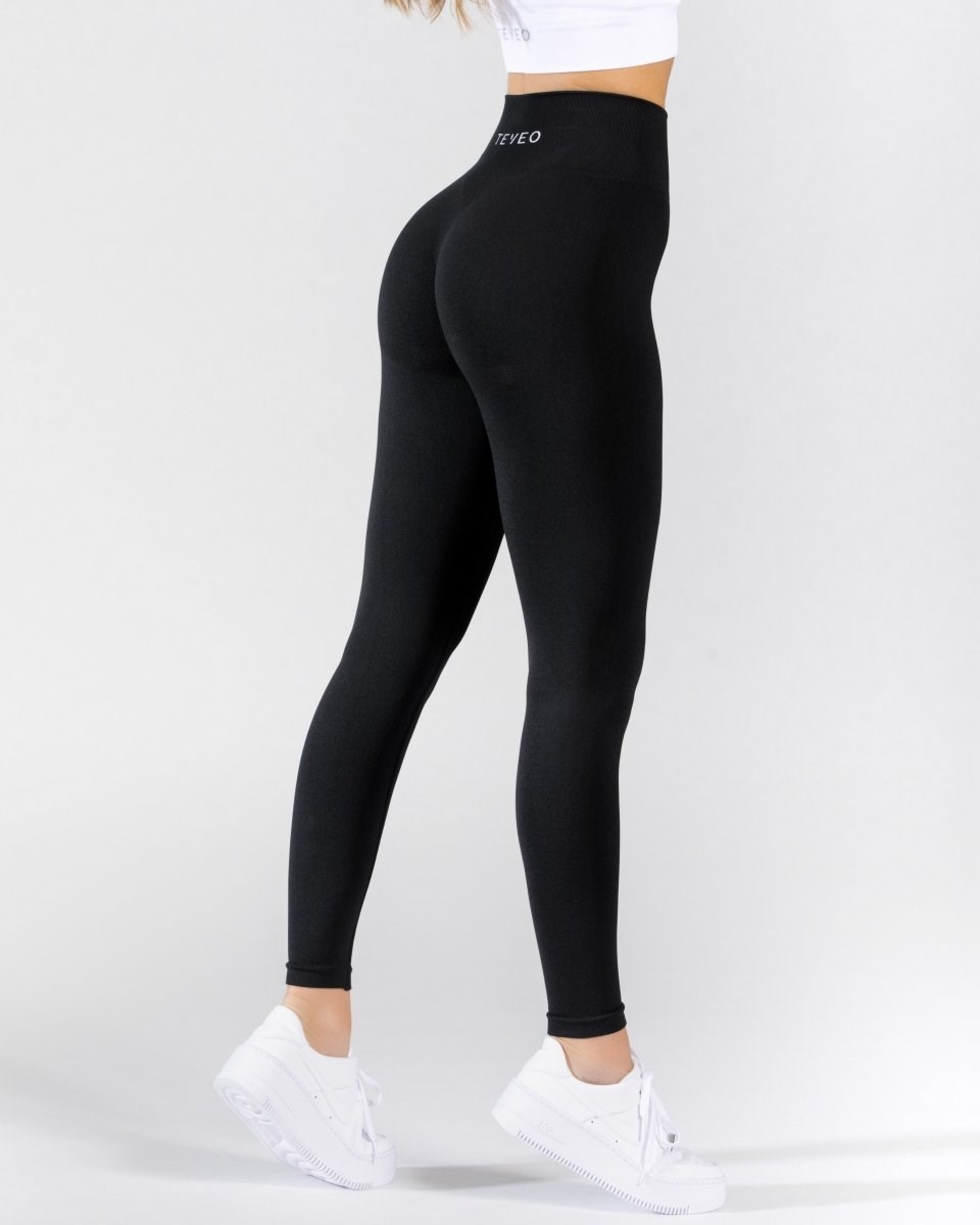 TEVEO Classy Leggings Czarne | 25734KVHG