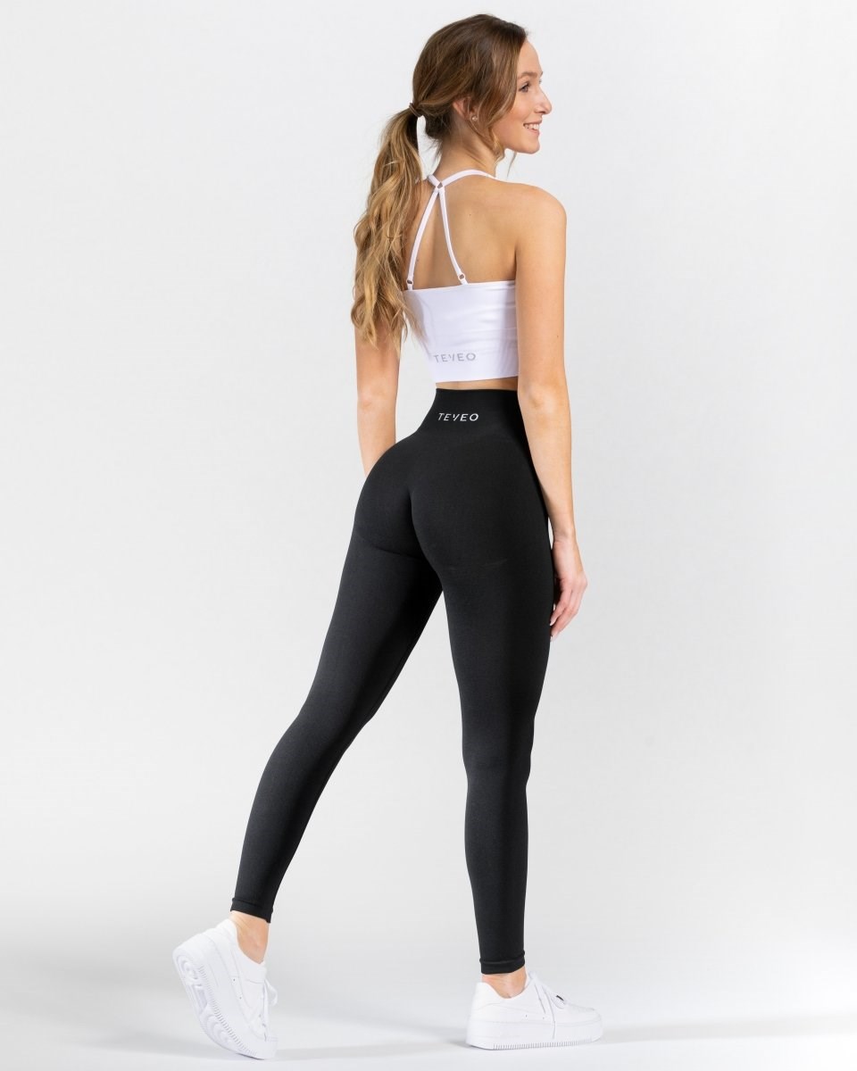 TEVEO Classy Leggings Czarne | 25734KVHG