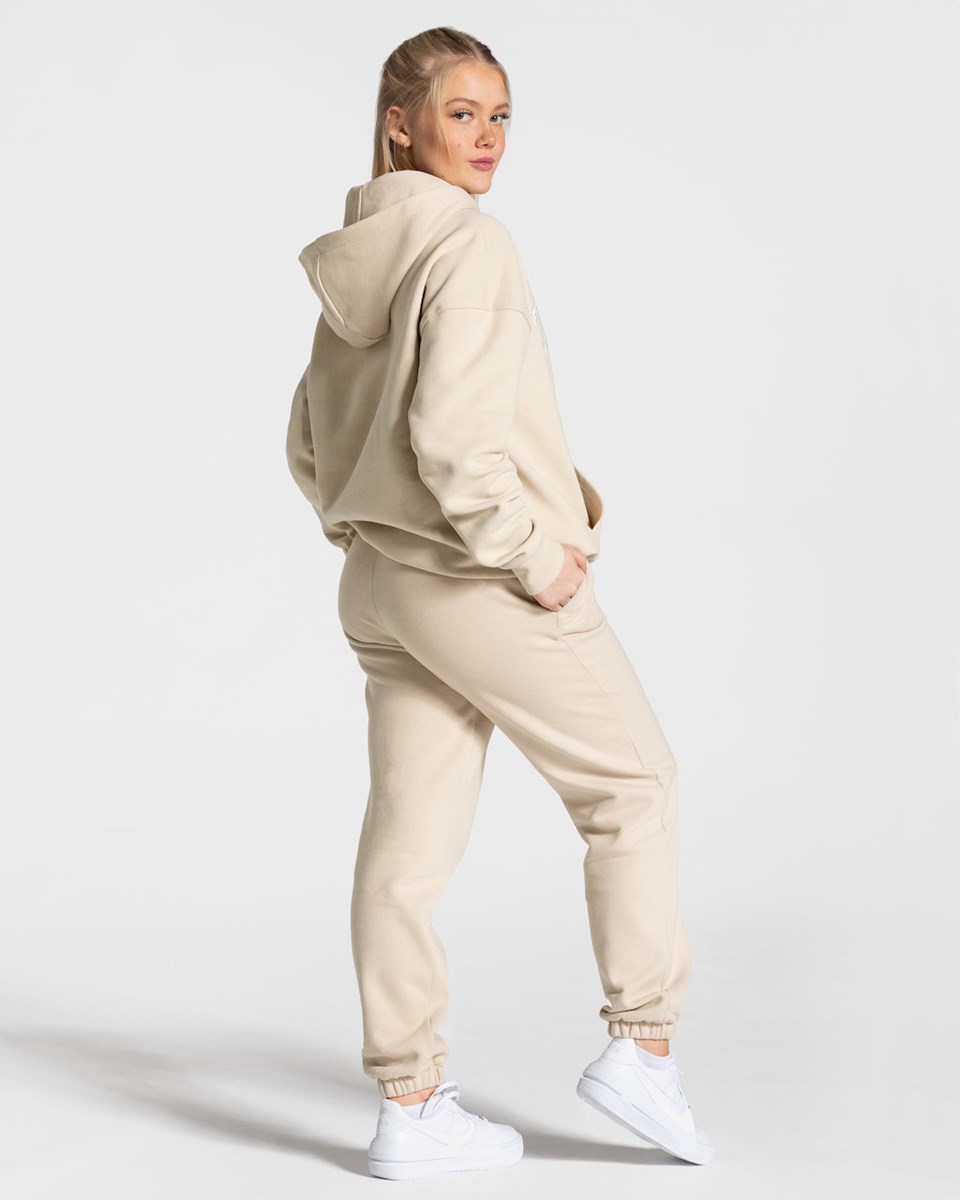 TEVEO College Oversized Jogger Beżowe | 69120DPIB