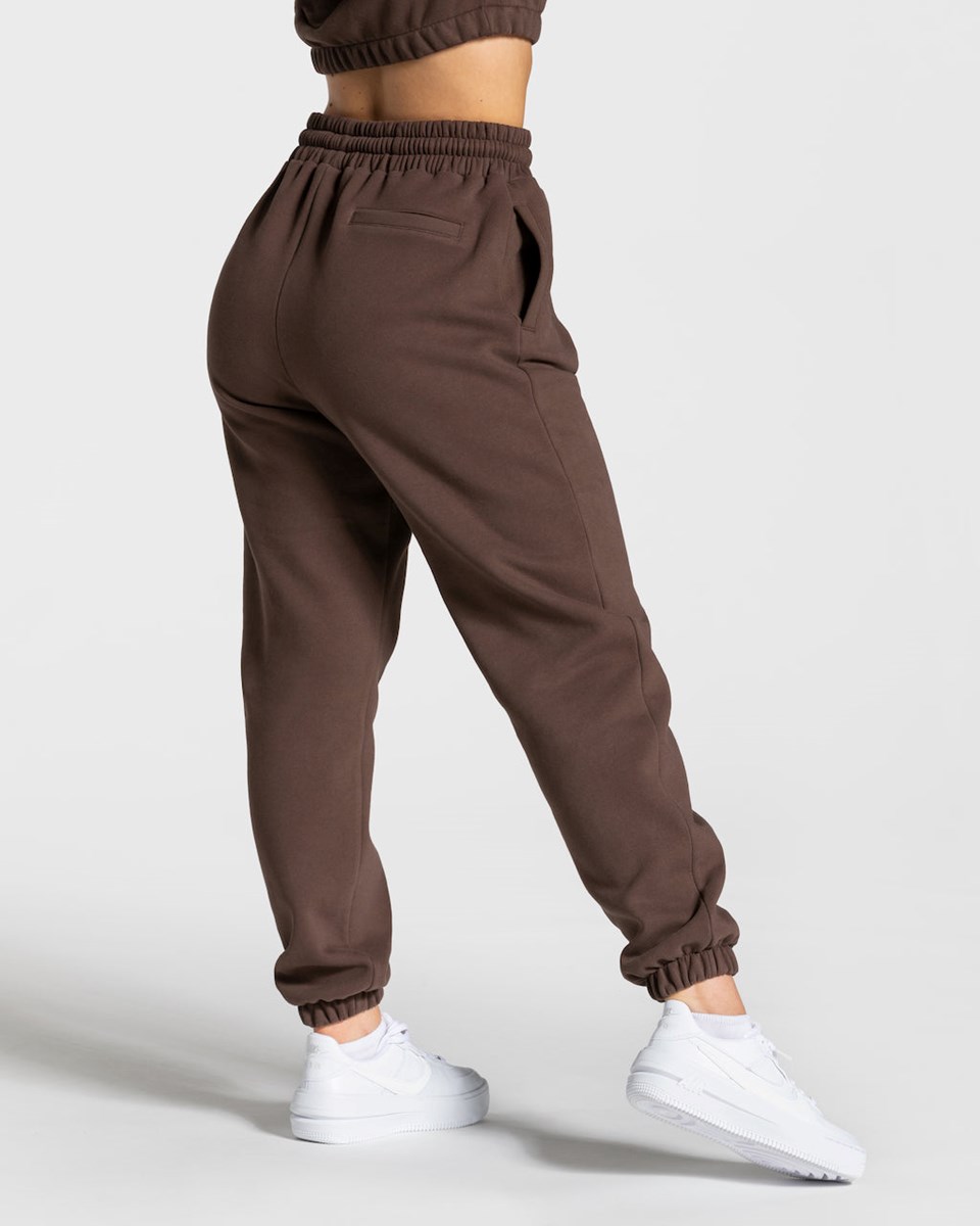 TEVEO College Oversized Jogger Ciemny Brązowe | 72851DGIF