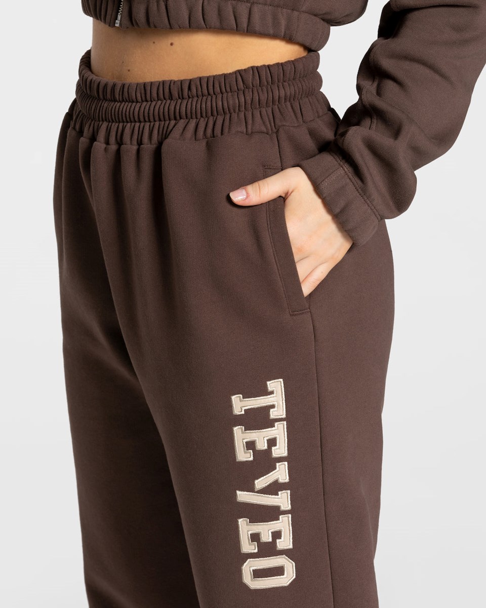 TEVEO College Oversized Jogger Ciemny Brązowe | 72851DGIF