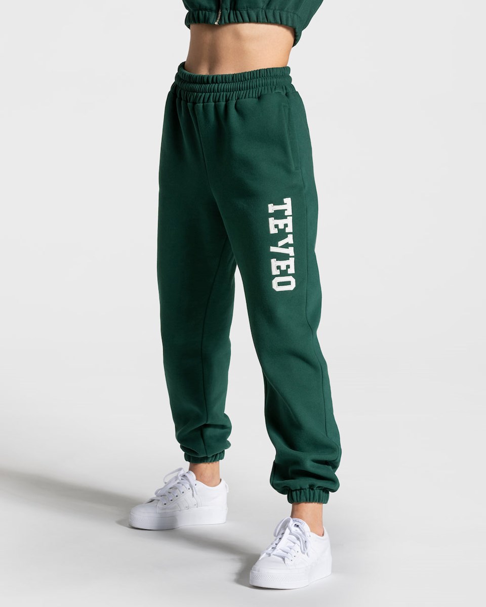 TEVEO College Oversized Jogger Ciemny Zielone | 21354XLZC