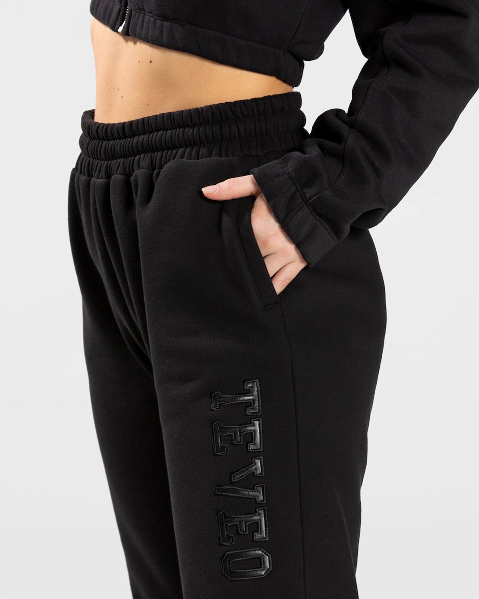 TEVEO College Oversized Jogger Czarne | 86120ZGAL