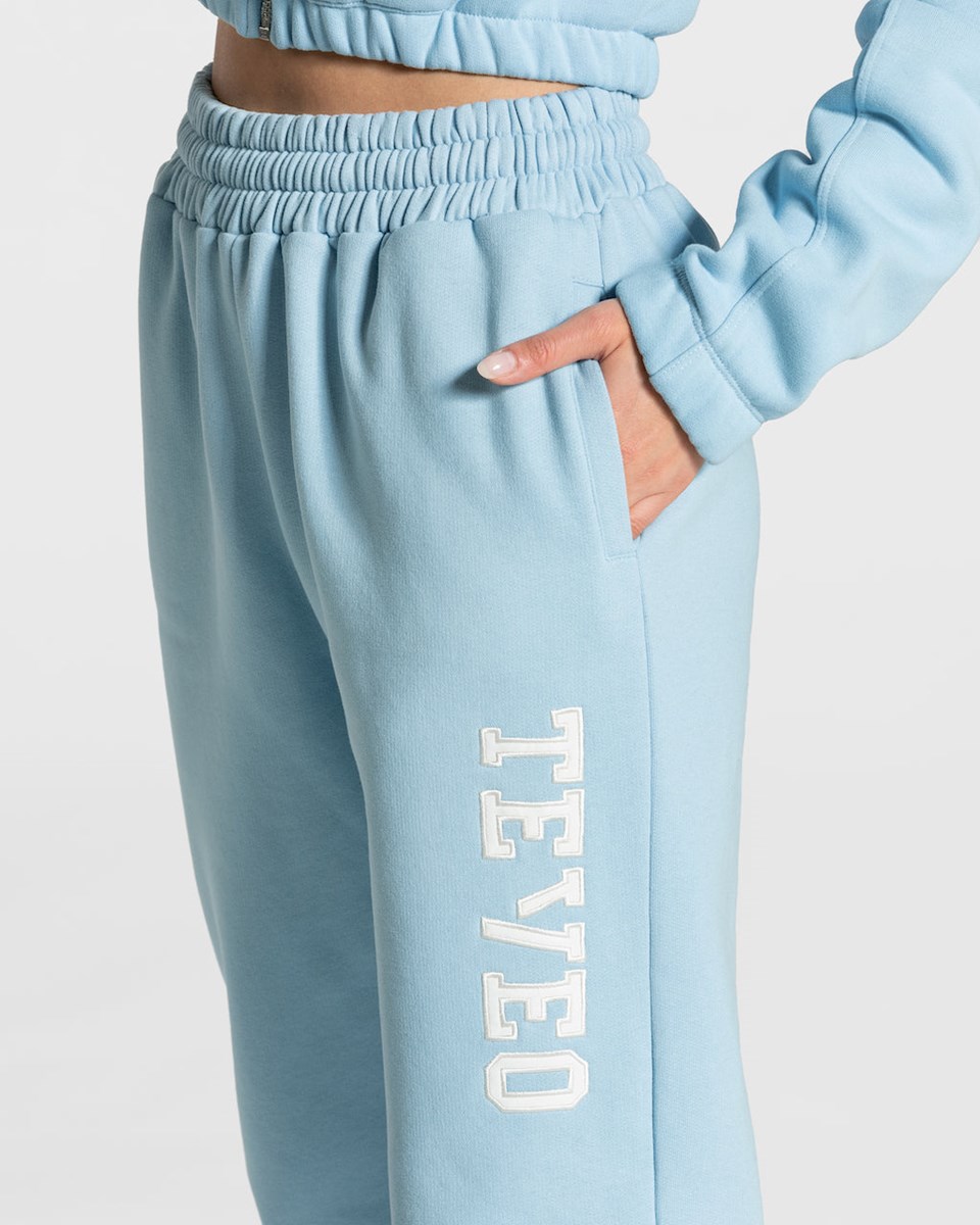 TEVEO College Oversized Jogger Niebieskie | 35046AKCF