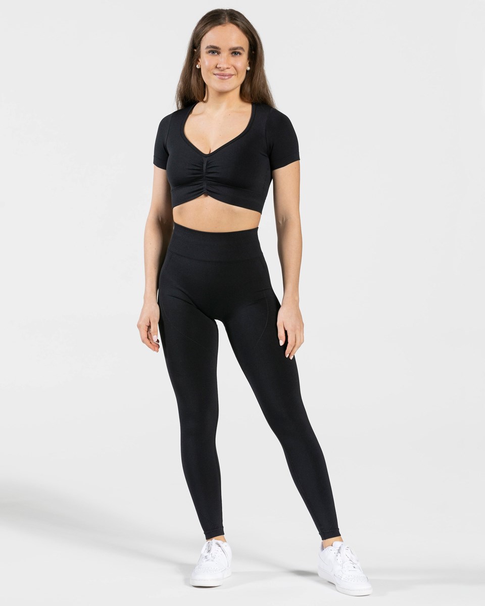 TEVEO Focus Crop Top Czarne | 51632HUAC