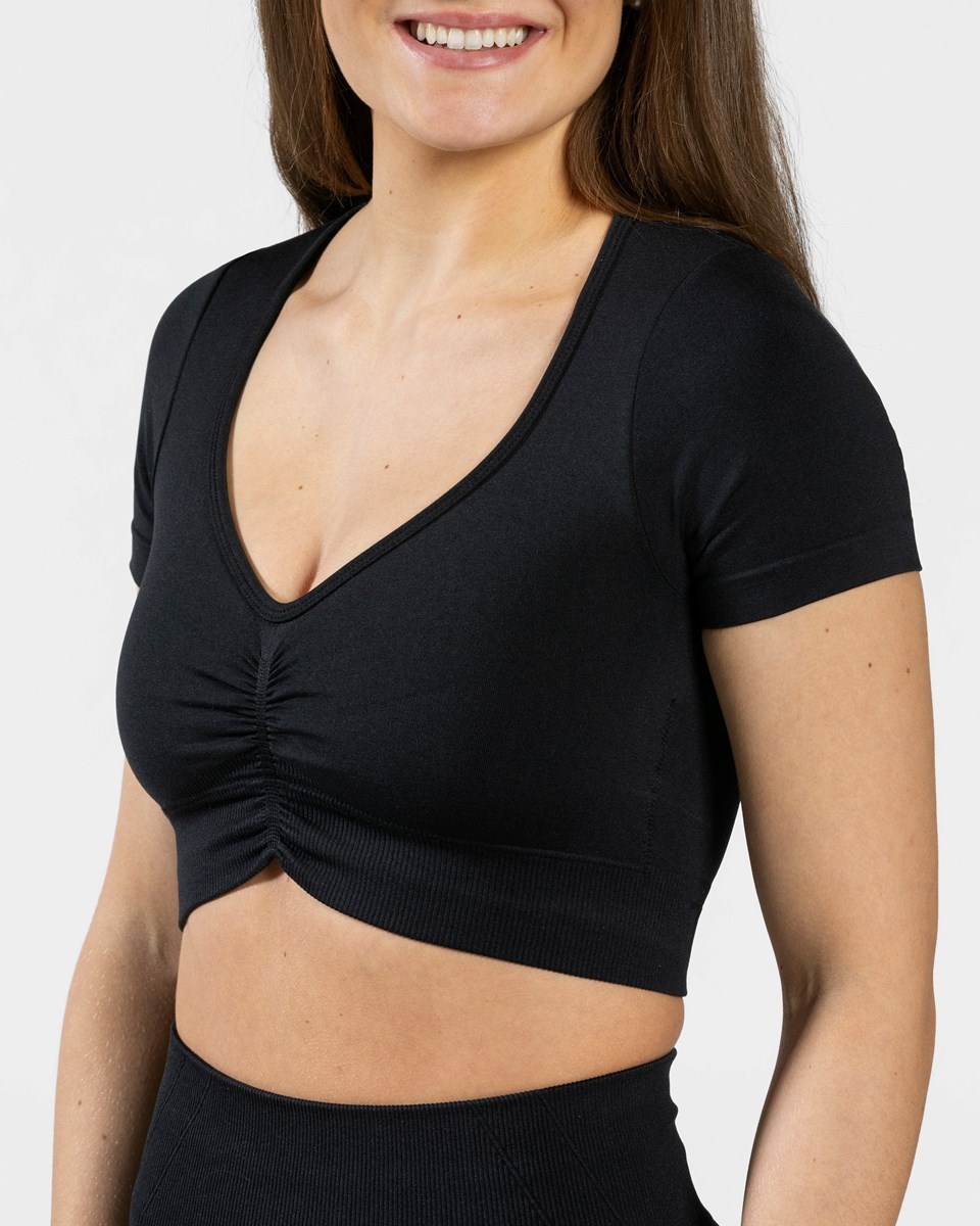 TEVEO Focus Crop Top Czarne | 51632HUAC