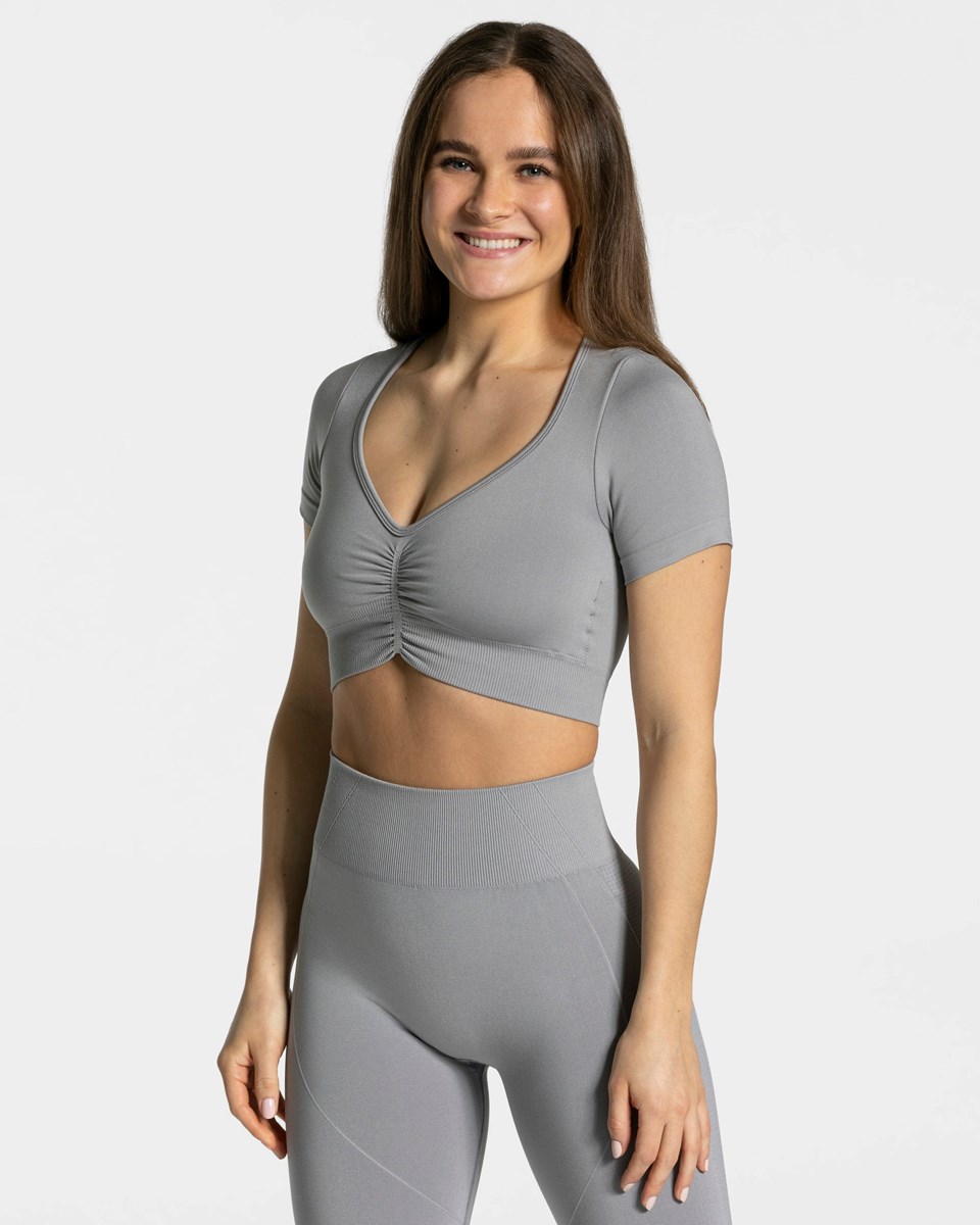 TEVEO Focus Crop Top Gray | 16932SYIR