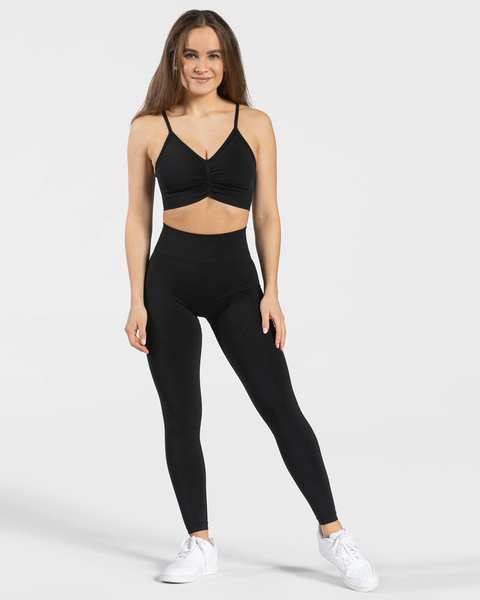 TEVEO Focus Scrunch Leggings Czarne | 68025BGVX