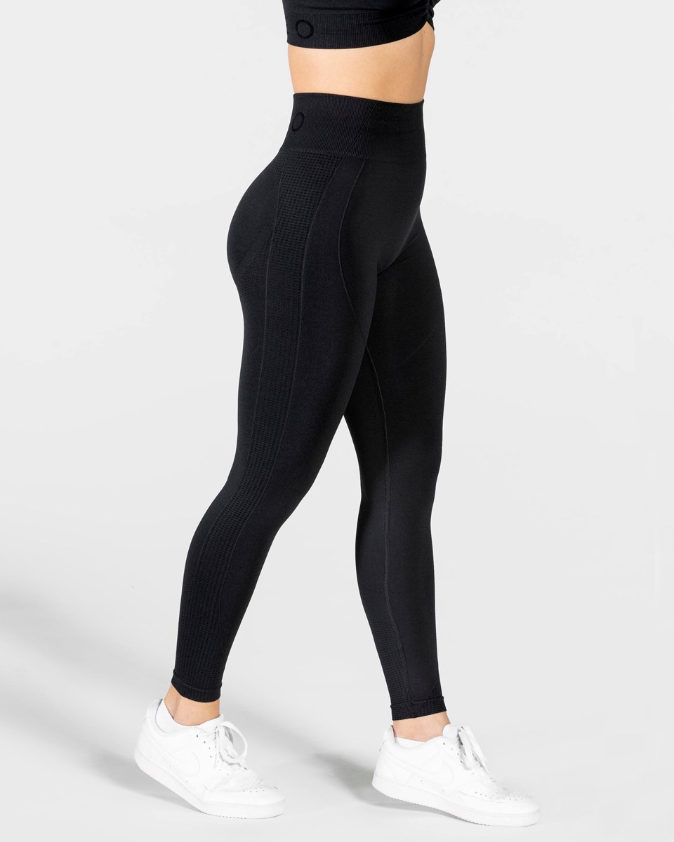 TEVEO Focus Scrunch Leggings Czarne | 68025BGVX