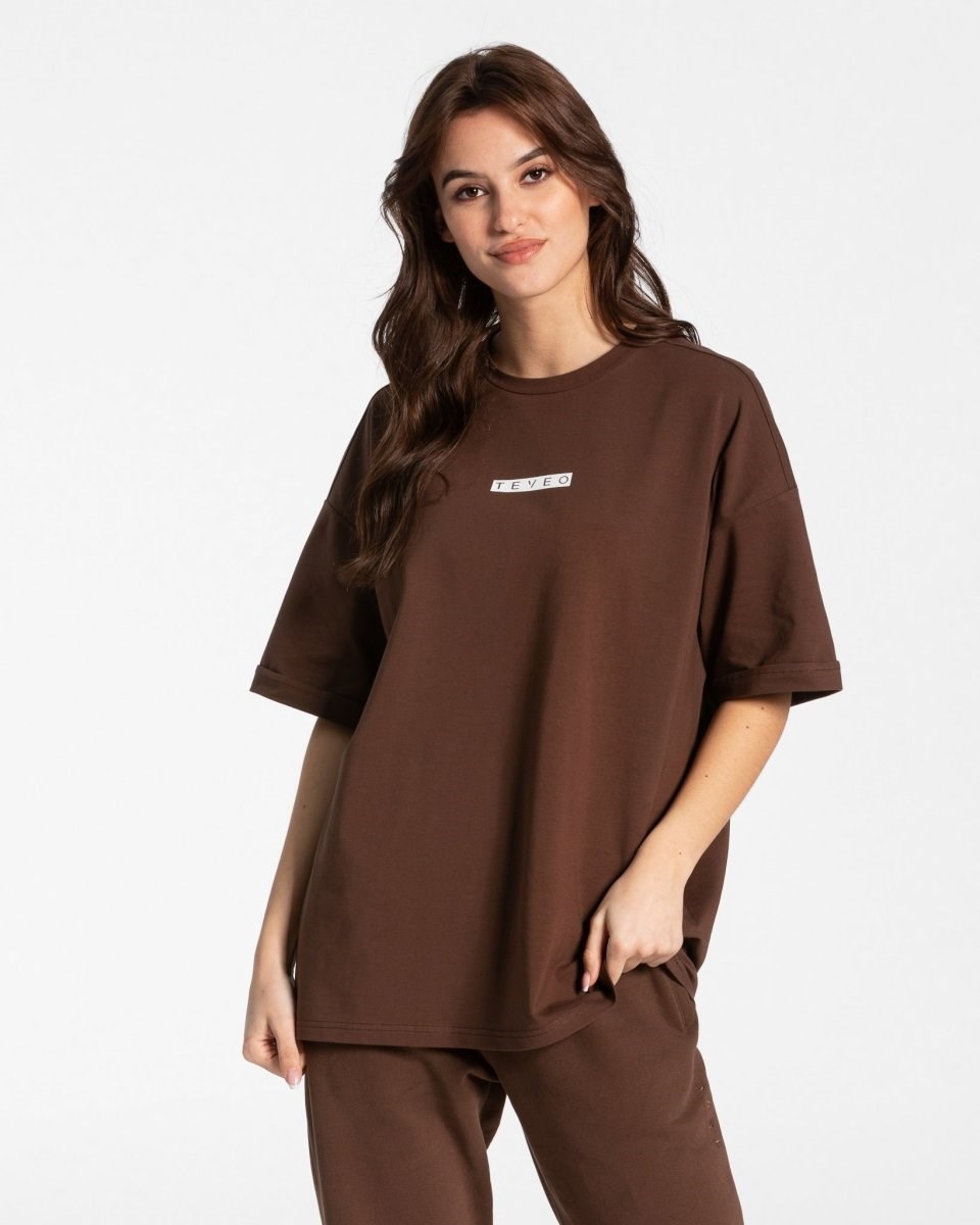 TEVEO Iconic Oversized T-Shirt Braun | 98056XBHZ