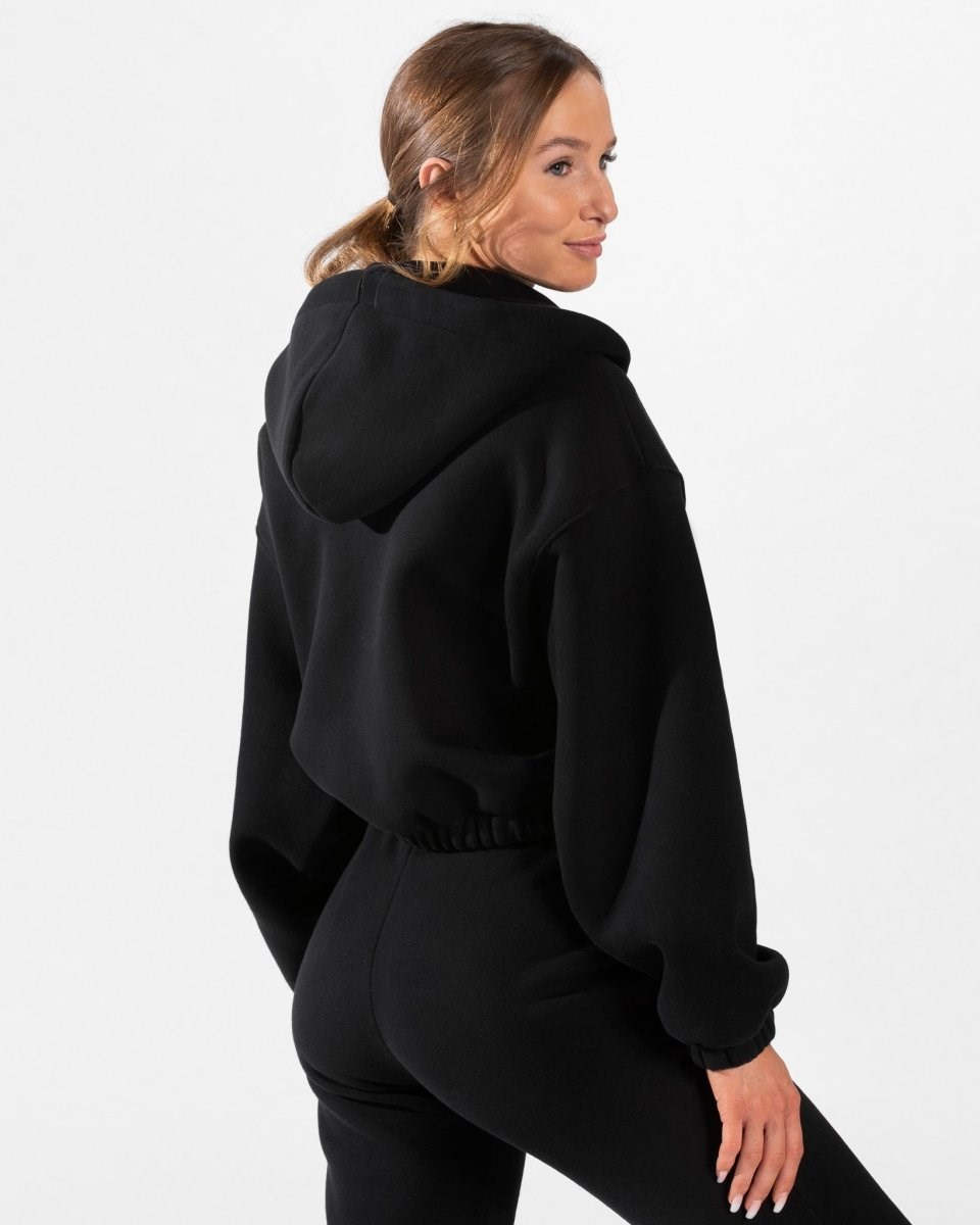 TEVEO Iconic Oversized Zip Hoodie Czarne | 79856RQYE