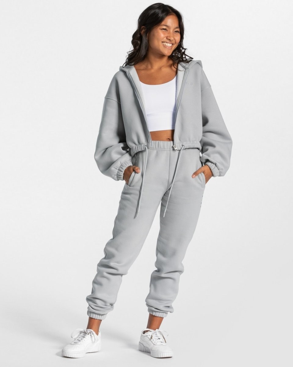 TEVEO Iconic Oversized Zip Hoodie Niebieskie | 73980UKQN