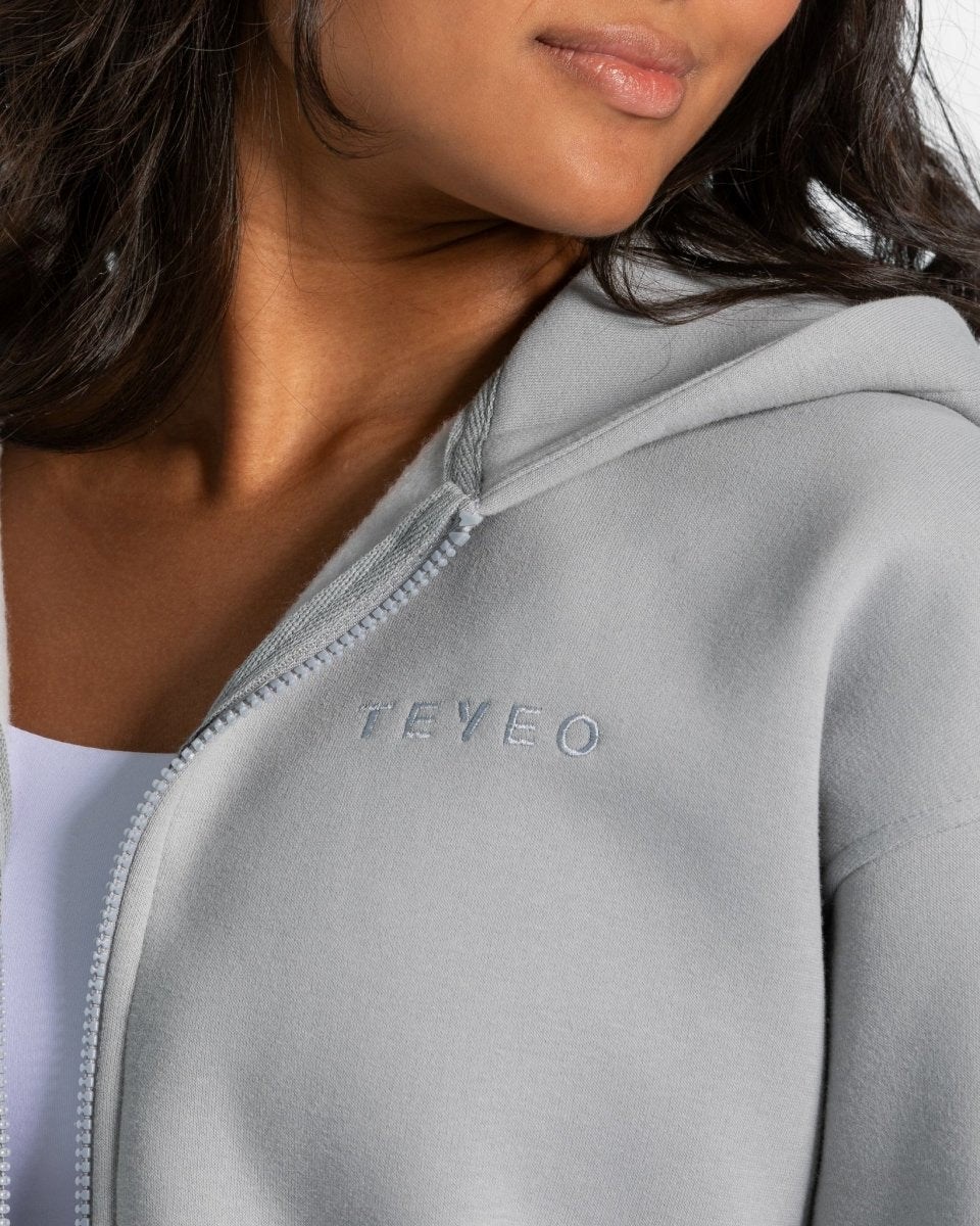 TEVEO Iconic Oversized Zip Hoodie Niebieskie | 73980UKQN