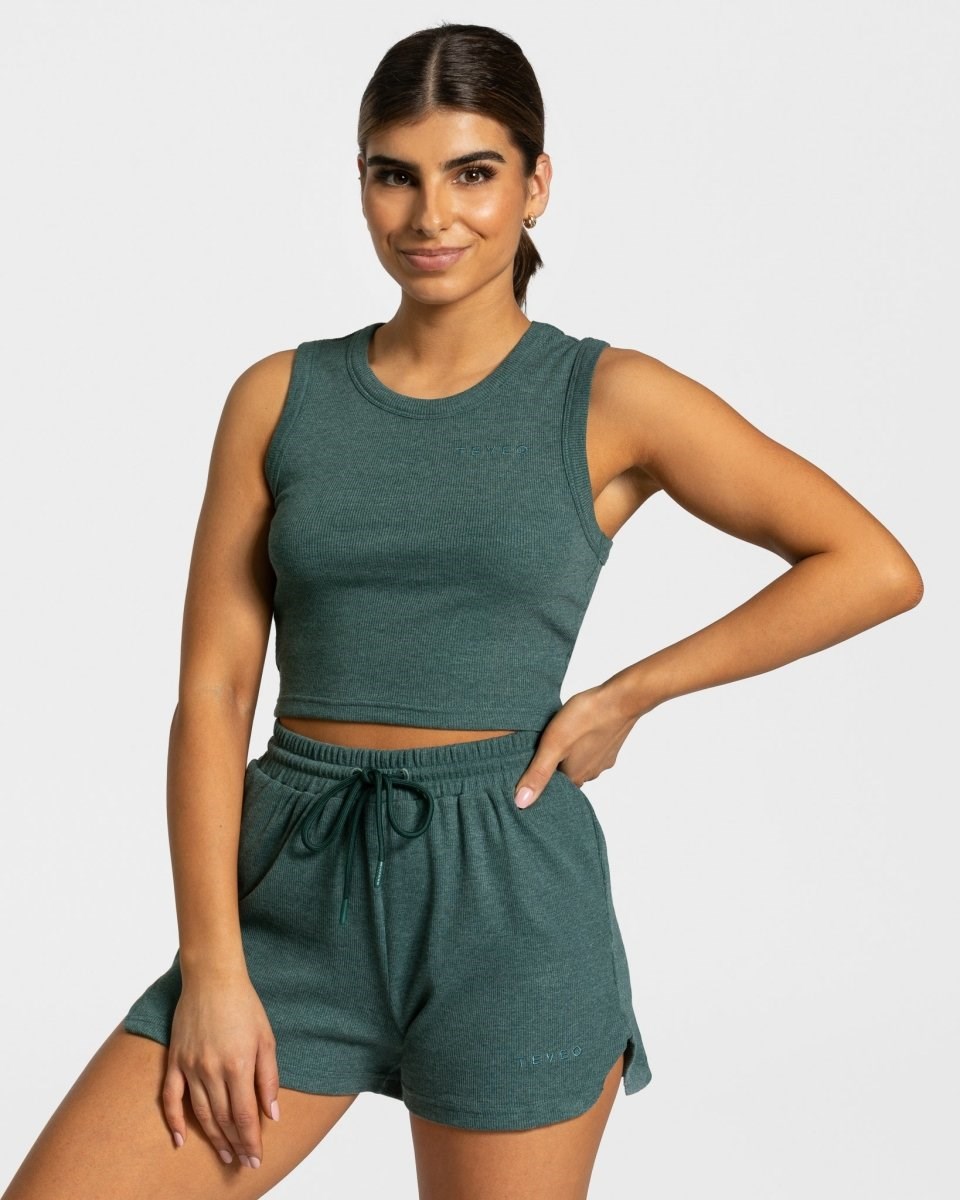 TEVEO Lounge Crop Top Ciemny Zielone | 20549QIGJ