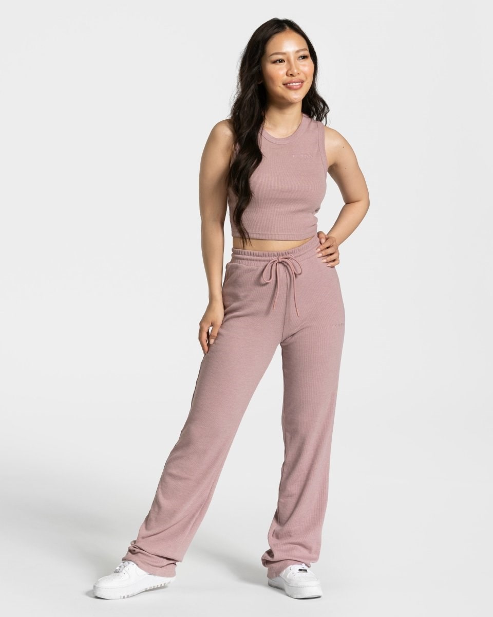 TEVEO Lounge Crop Top Różowe | 60985VHWF