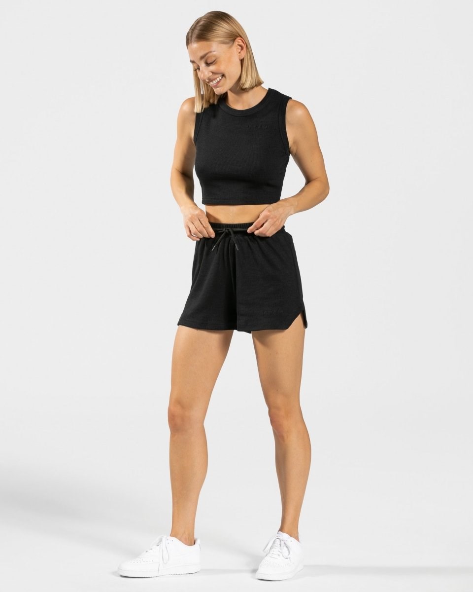 TEVEO Lounge Shorts Czarne | 31642FWTY