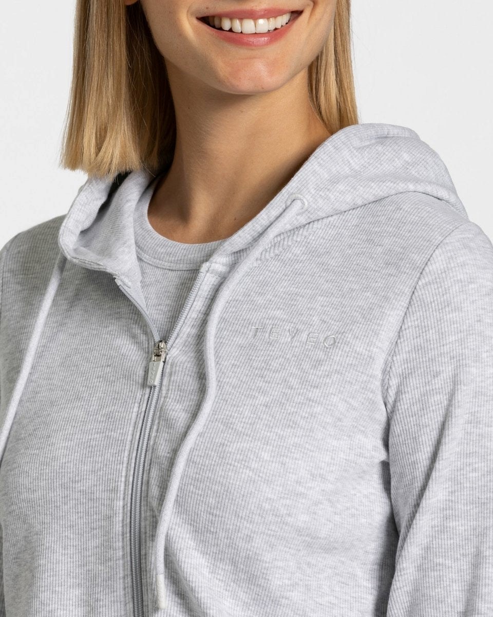 TEVEO Lounge Zip Hoodie Głęboka Szare | 89512GOUH