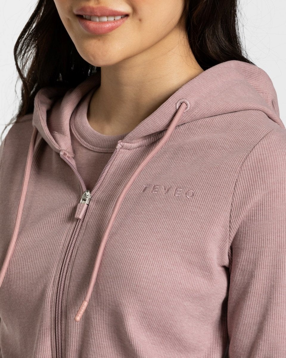 TEVEO Lounge Zip Hoodie Różowe | 54389IKJU