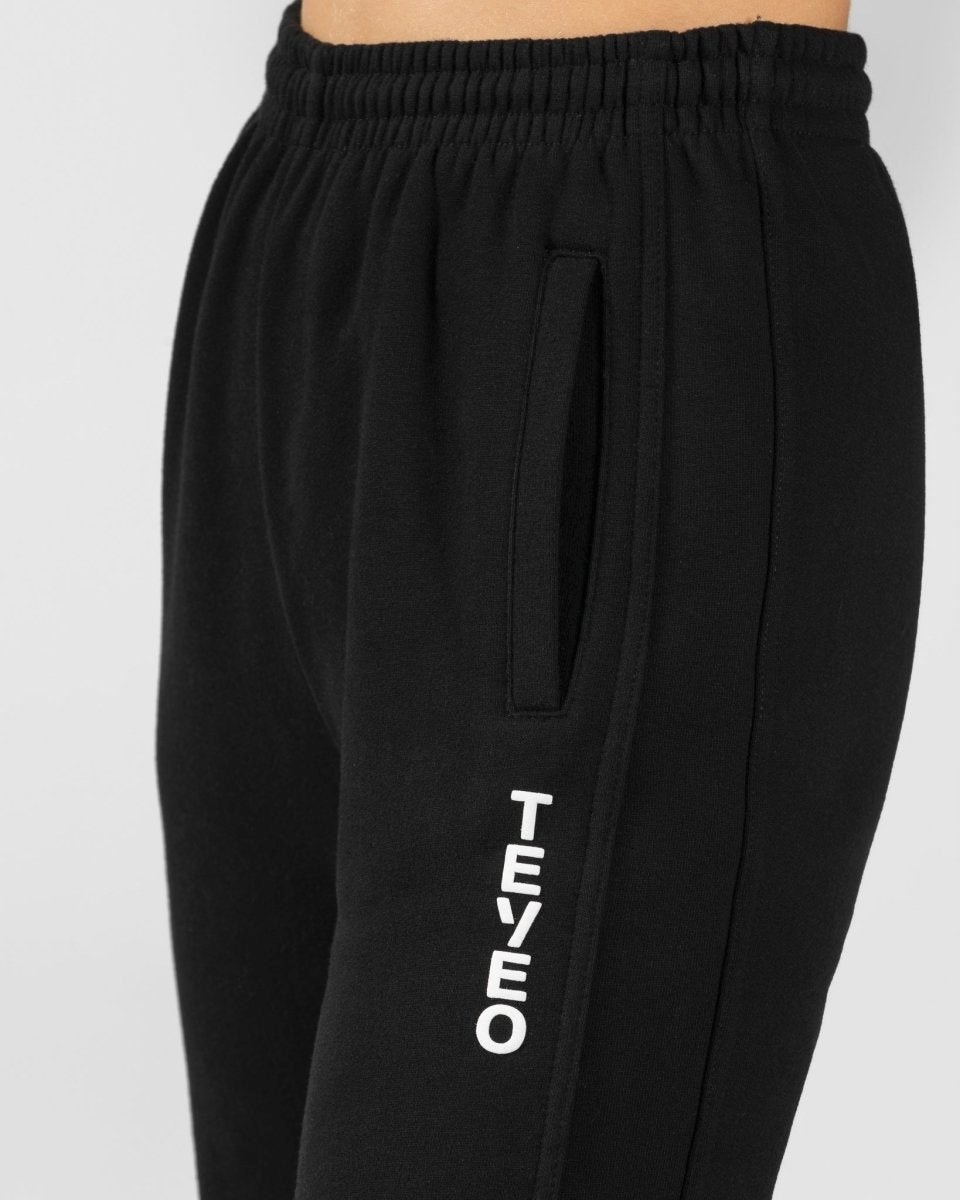 TEVEO Sassy Slit Jogger Czarne | 84601JVAM