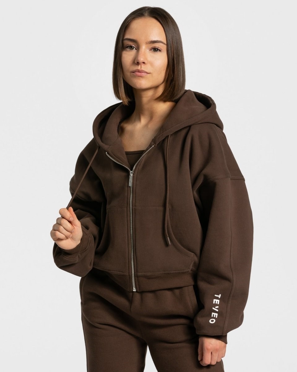 TEVEO Sassy Zip Hoodie Braun | 68025ZXAK