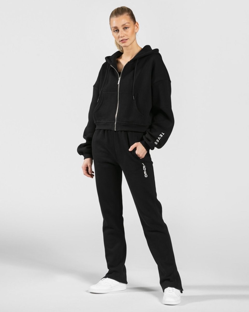 TEVEO Sassy Zip Hoodie Czarne | 25839LVOI