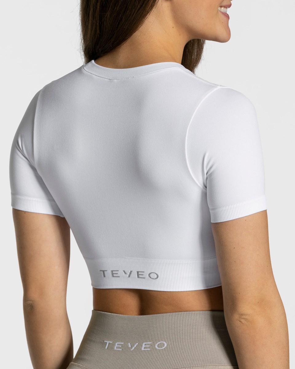 TEVEO Sensation Crop Top Białe | 59403NCML