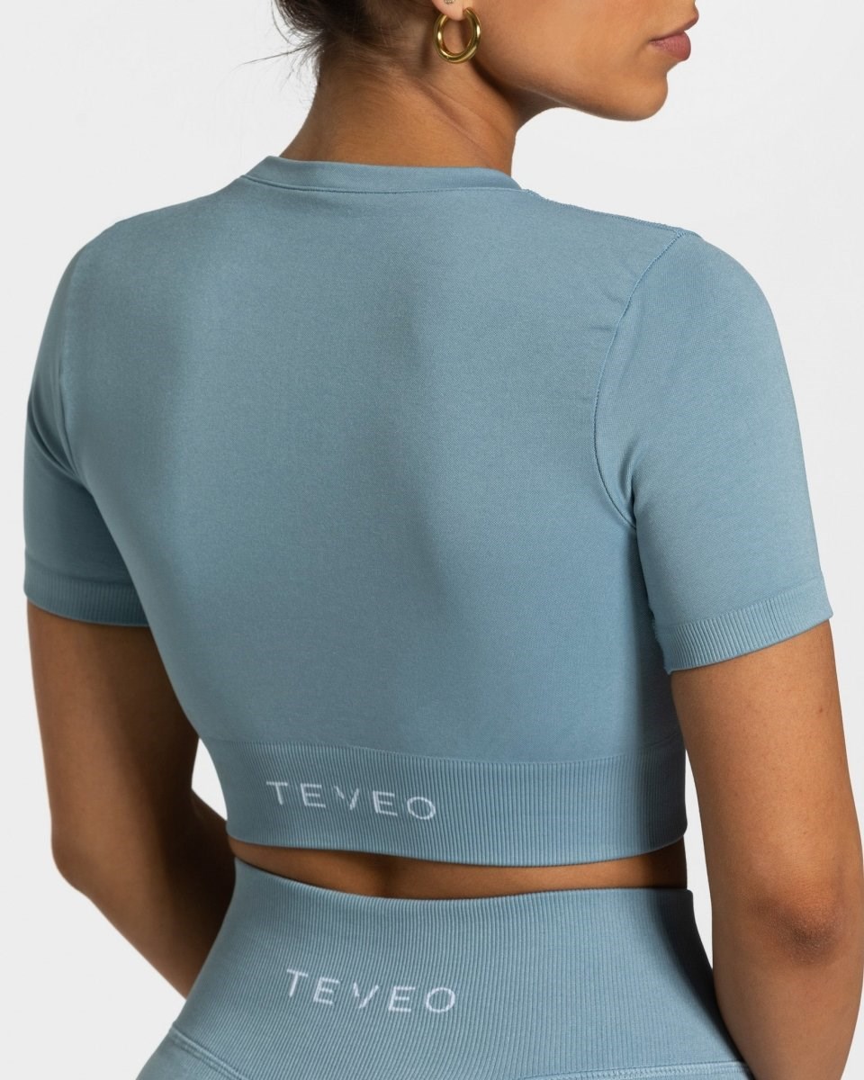 TEVEO Sensation Crop Top Niebieskie | 15492NPIO