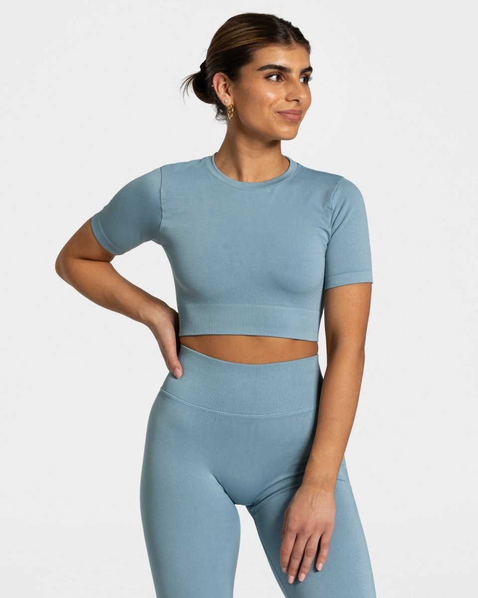 TEVEO Sensation Crop Top Niebieskie | 15492NPIO