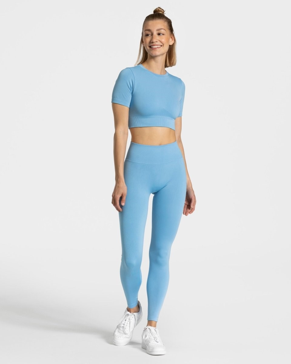 TEVEO Sensation Crop Top Niebieskie | 62710AFVN