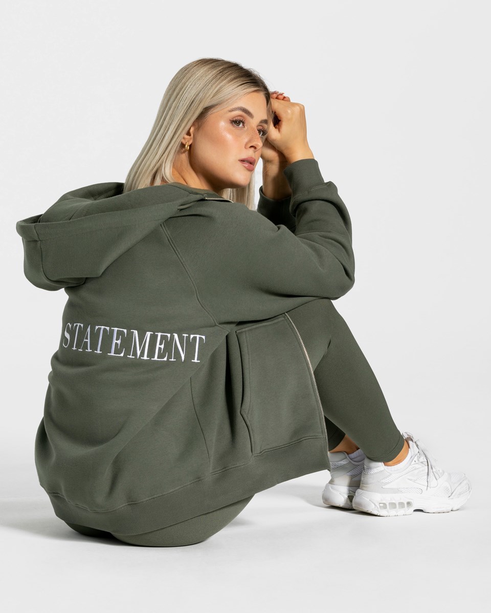 TEVEO Statement Oversized Jackets Khaki | 04372MDUZ