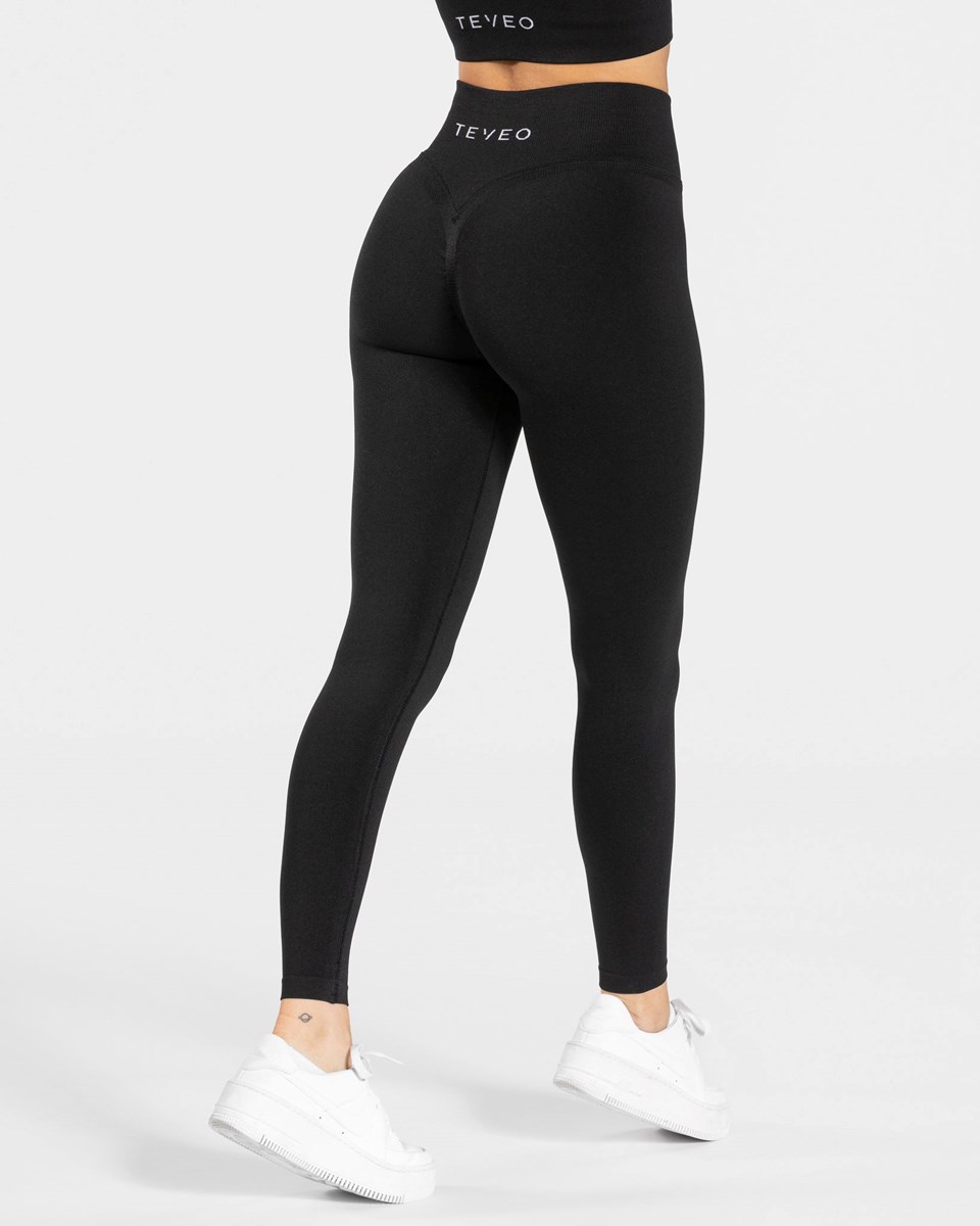 TEVEO Statement Scrunch Leggings Czarne | 01985VSAG