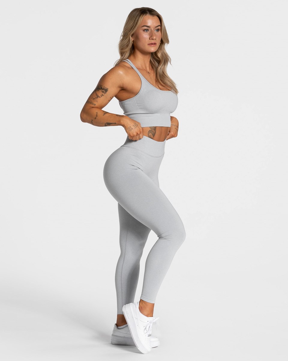 TEVEO Statement Scrunch Leggings Głęboka Szare | 56270WAZH