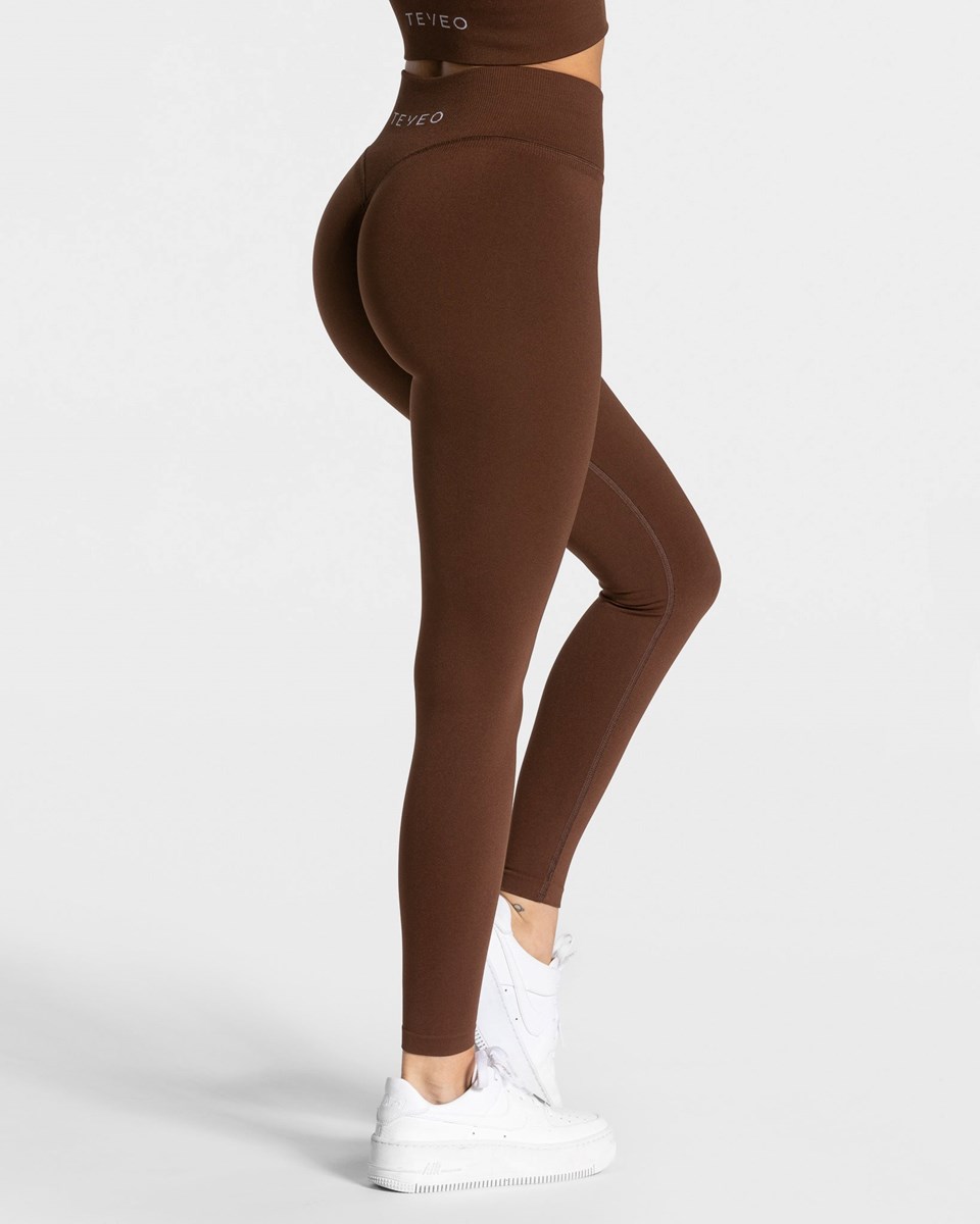 TEVEO Statement Scrunch Leggings Kaffee | 35028PGVU