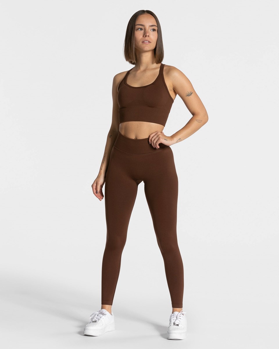 TEVEO Statement Scrunch Leggings Kaffee | 35028PGVU