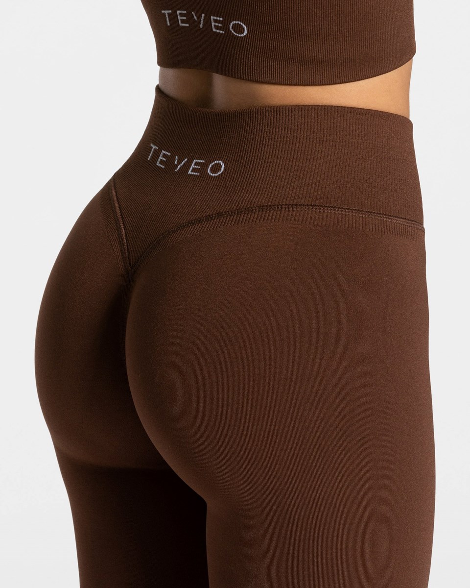 TEVEO Statement Scrunch Leggings Kaffee | 35028PGVU