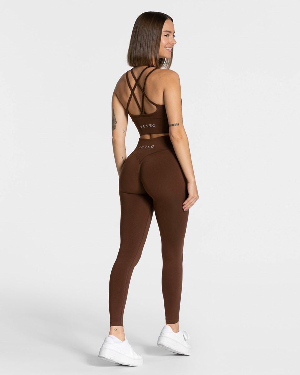 TEVEO Statement Scrunch Leggings Kaffee | 35028PGVU