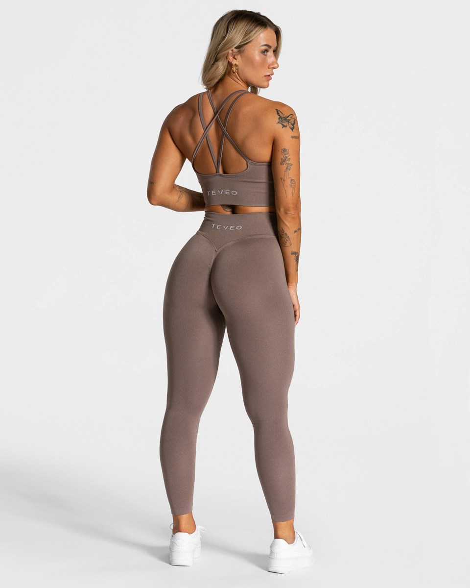 TEVEO Statement Scrunch Leggings Mokka | 69038ASKQ