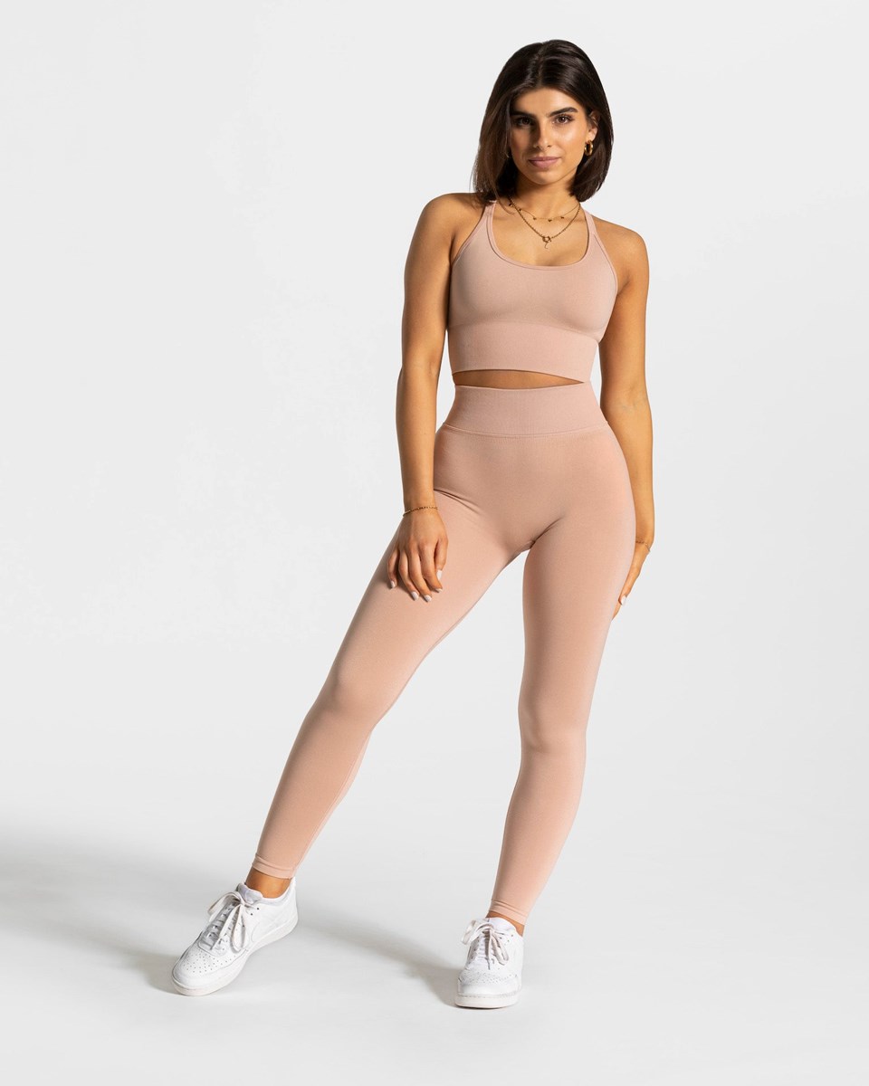 TEVEO Statement Scrunch Leggings Różowe | 10749RCBZ