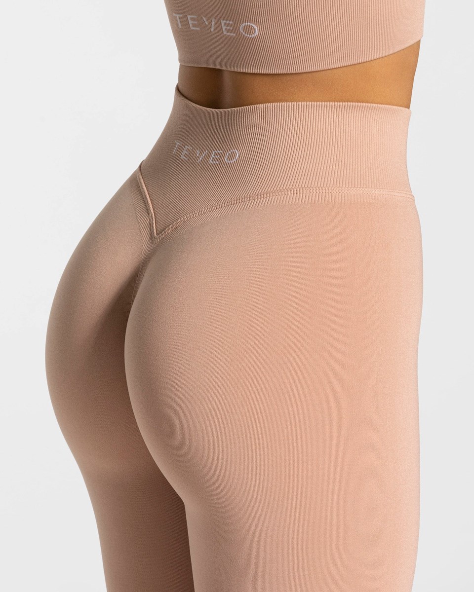 TEVEO Statement Scrunch Leggings Różowe | 10749RCBZ