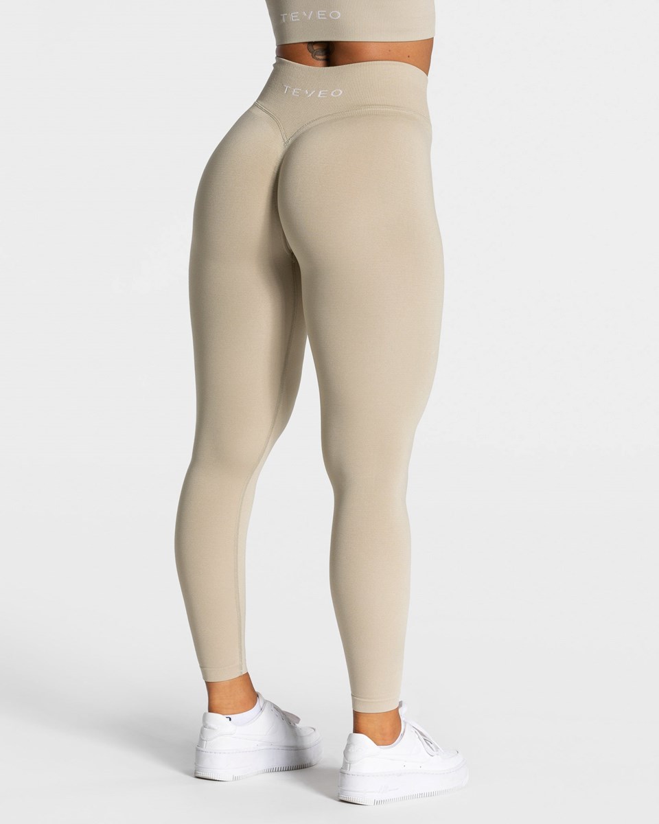 TEVEO Statement Scrunch Leggings Sand | 43618KZGB