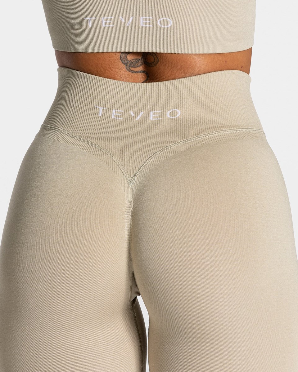 TEVEO Statement Scrunch Leggings Sand | 43618KZGB