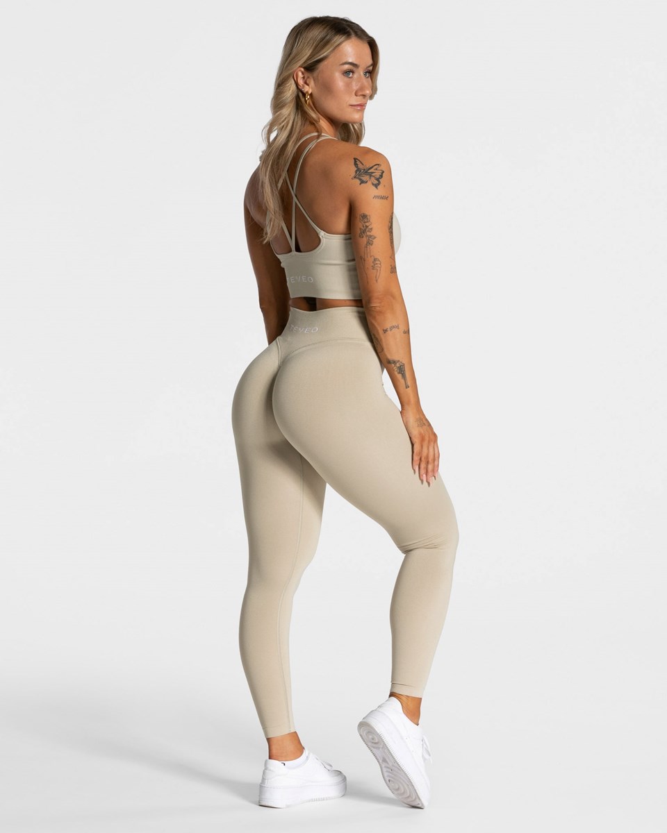 TEVEO Statement Scrunch Leggings Sand | 43618KZGB