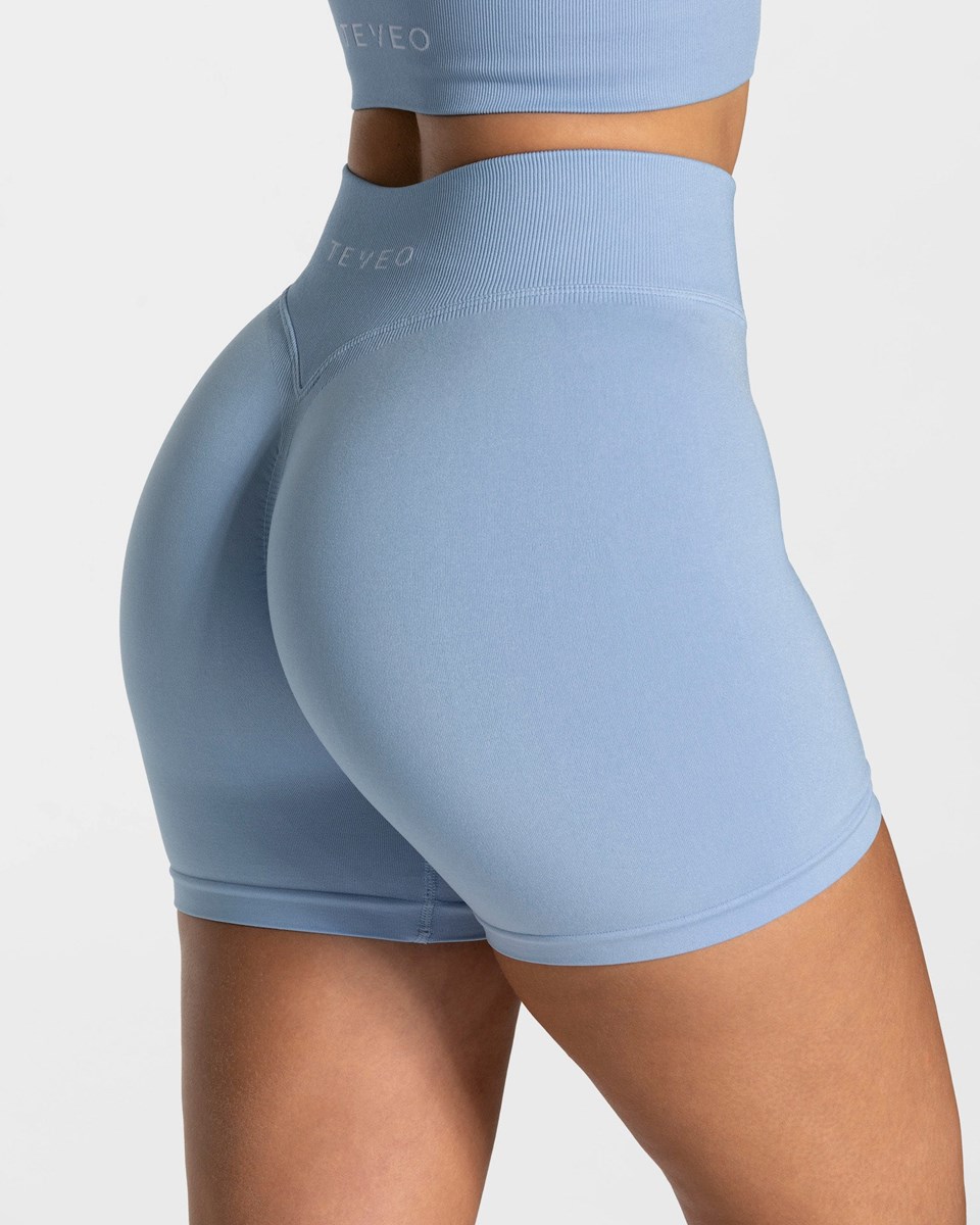 TEVEO Statement Scrunch Shorts Blau | 35820VIBC