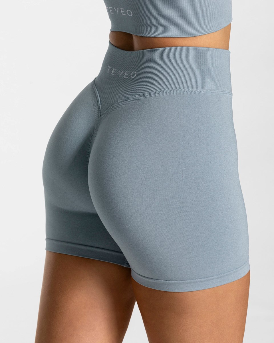 TEVEO Statement Scrunch Shorts Niebieskie | 56201MVUG