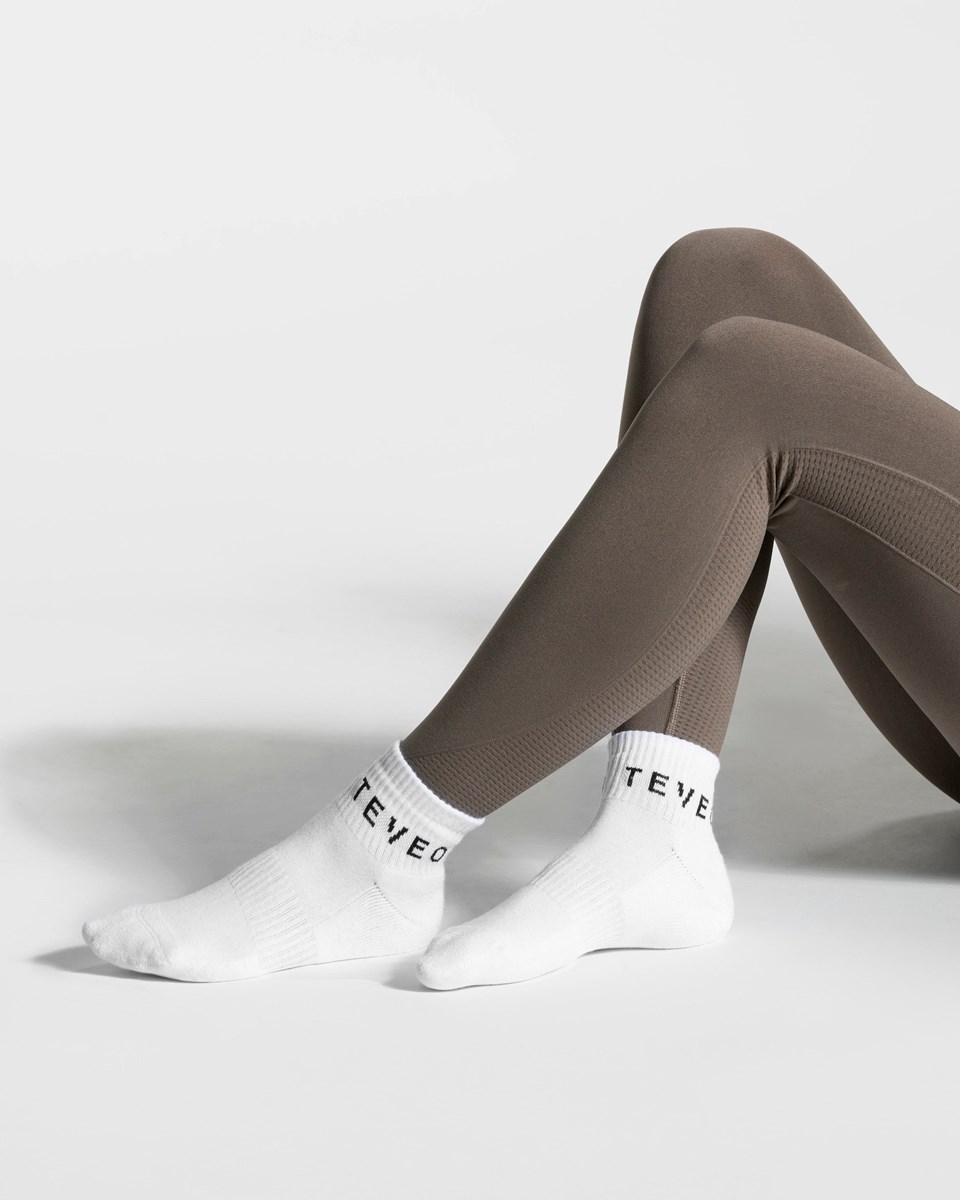 TEVEO TEVEO Ankle Socken (2er) Białe | 90751ZFAD