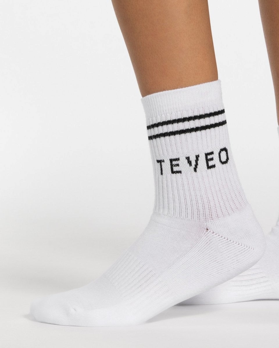 TEVEO TEVEO Crew Socken (2er) Białe | 64723VDHI