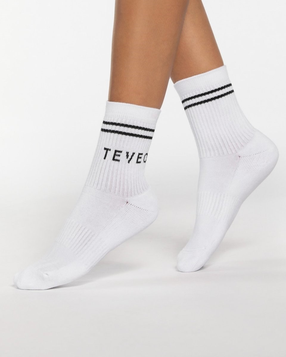 TEVEO TEVEO Crew Socken (2er) Białe | 64723VDHI