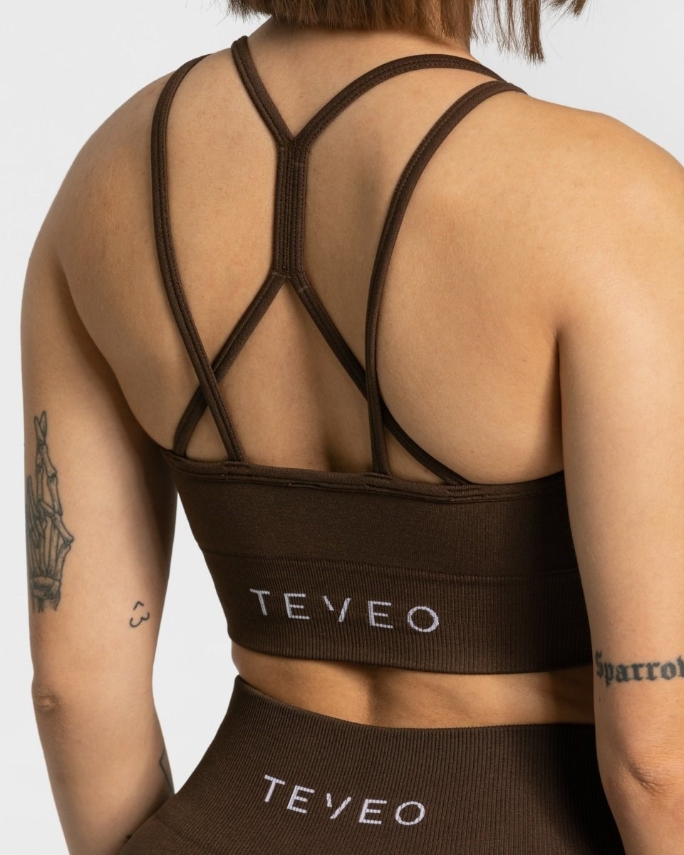 TEVEO Timeless Scrunch Bh Ciemny Brązowe | 39617HFJU