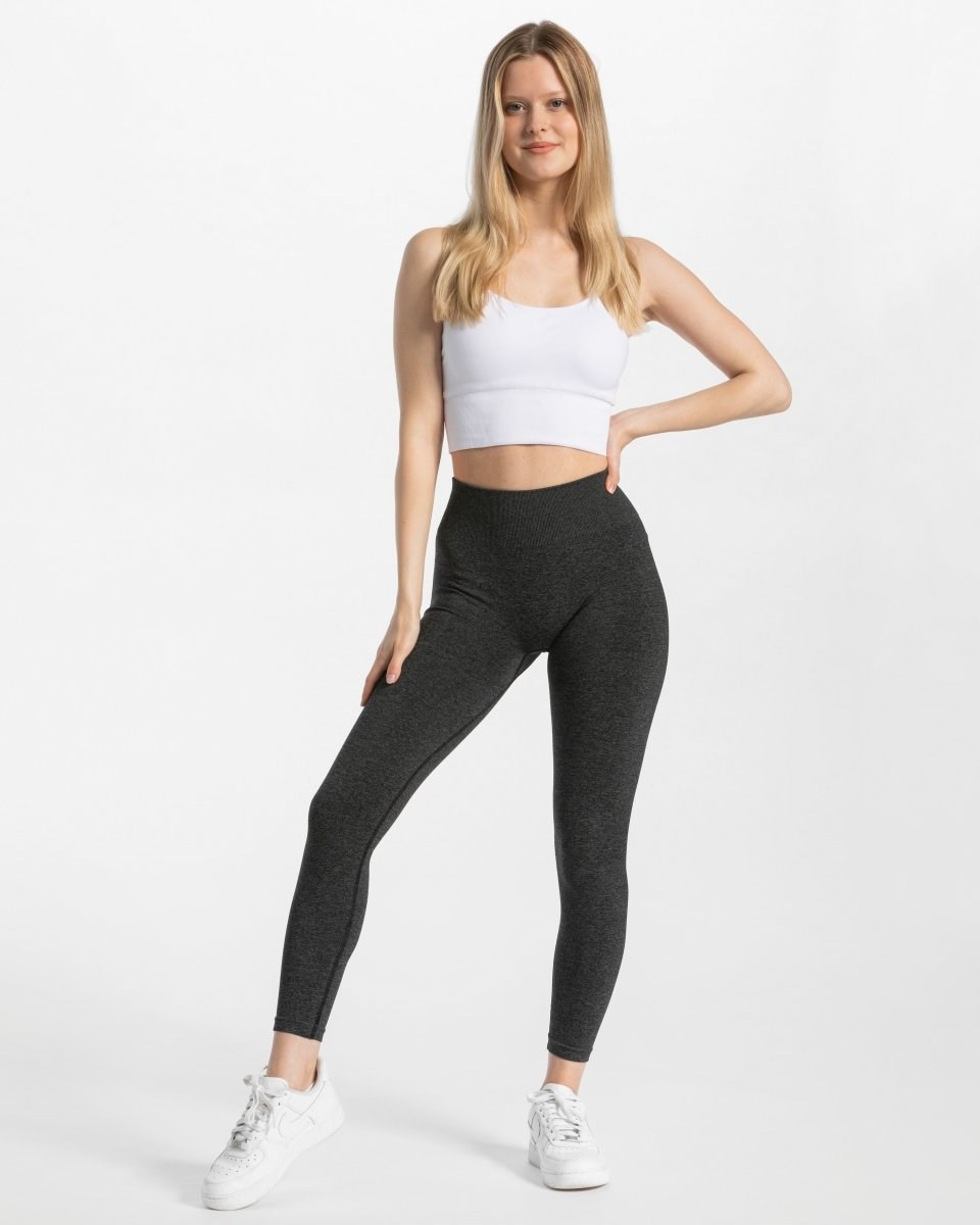 TEVEO Timeless Scrunch Leggings Ciemny Szare | 23674RFDZ